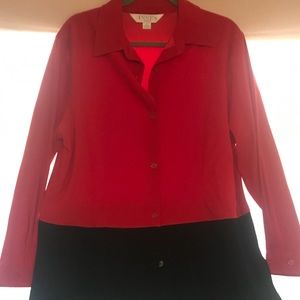 Red/Black long sleeved blouse